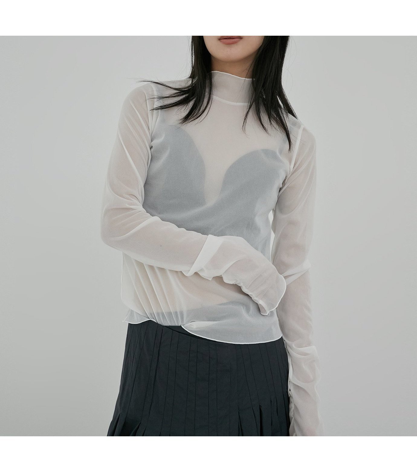 【ルシェル ブルー/LE CIEL BLEU】のハイネックシアートップ / High Neck Sheer Top インテリア・キッズ・メンズ・レディースファッション・服の通販 founy(ファニー) 　ファッション　Fashion　レディースファッション　WOMEN　ワンピース　Dress　インナー　Inner　カットソー　Cut And Sew　シンプル　Simple　ジャケット　Jacket　スウェット　Sweat　スーツ　Suit　ベーシック　Basic　エレガント 上品　Elegant　ホワイト|ID: prp329100004156350 ipo3291000000028645292