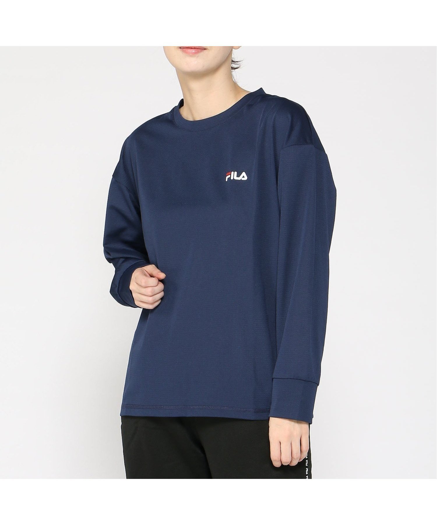 【ニッキー/nikki】のFILA/ハニカムメッシュロングTシャツ インテリア・キッズ・メンズ・レディースファッション・服の通販 founy(ファニー) 　ファッション　Fashion　レディースファッション　WOMEN　トップス・カットソー　Tops/Tshirt　シャツ/ブラウス　Shirts/Blouses　ロング / Tシャツ　T-Shirts　NV|ID: prp329100004156633 ipo3291000000028647966