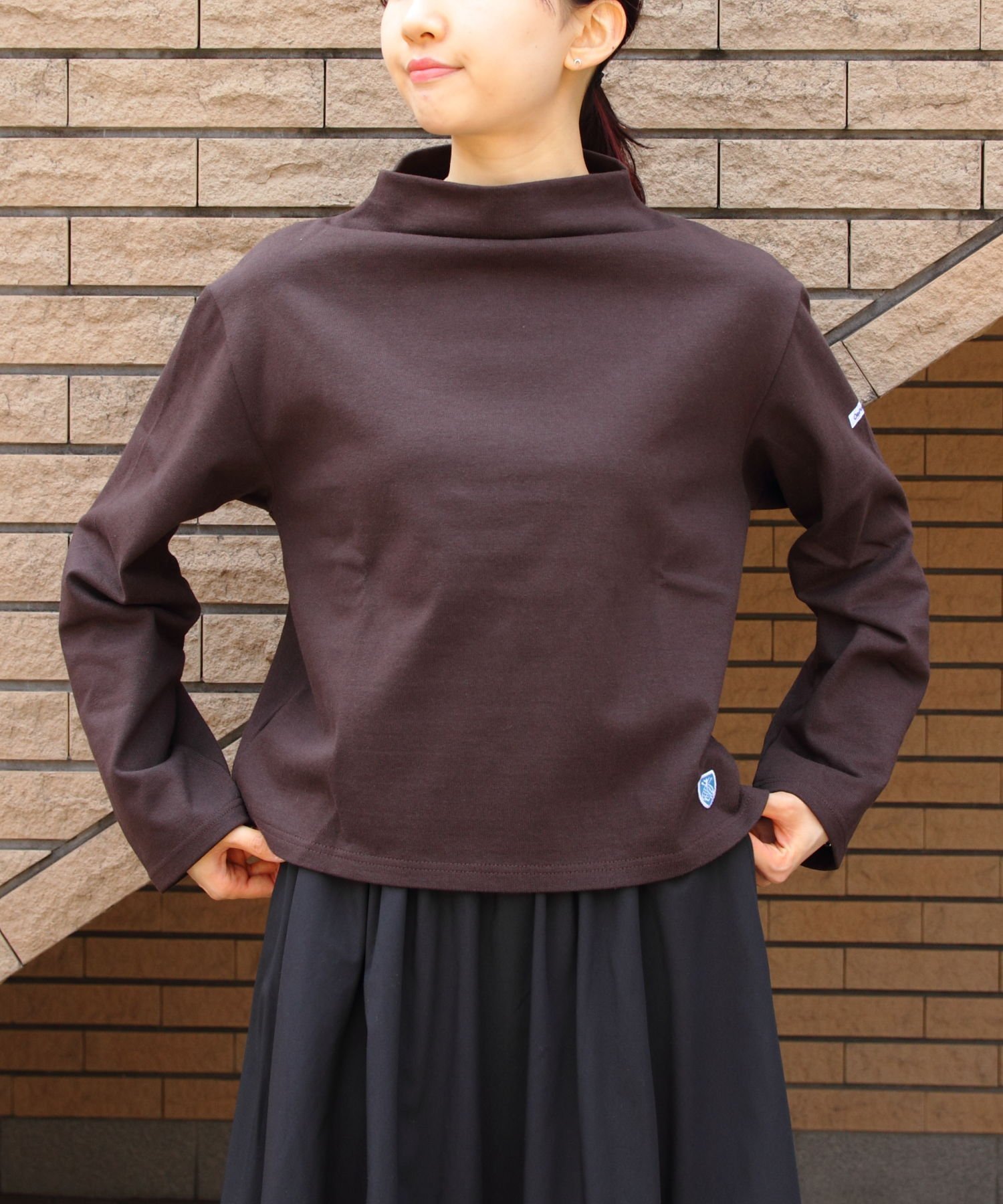 【その他のブランド/Other】のORCIVAL/BOTTLE NECK LONGSLEEVE SOLID インテリア・キッズ・メンズ・レディースファッション・服の通販 founy(ファニー) 　ファッション　Fashion　レディースファッション　WOMEN　トップス・カットソー　Tops/Tshirt　スラックス　Slacks　スリーブ　Sleeve　デニム　Denim　ボトルネック　Bottleneck　ロング　Long　BROWN|ID: prp329100004156720 ipo3291000000028847199