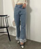 【ナイスクラップ/NICE CLAUP】の【S・Mサイズ展開】裾レースデニム 人気、トレンドファッション・服の通販 founy(ファニー) ファッション Fashion レディースファッション WOMEN デニム Denim レース Race thumbnail ブルー|ID: prp329100004156850 ipo3291000000028649740