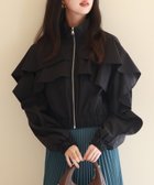 【セゾンドパピヨン/SAISON DE PAPILLON】のスタンドカラーフリルショート丈ブルゾン 人気、トレンドファッション・服の通販 founy(ファニー) ファッション Fashion レディースファッション WOMEN アウター Coat Outerwear ブルゾン Blouson/Jackets ショート Short シンプル Simple ジップ Zip スタンド Stand フリル Frills ブルゾン Blouson thumbnail ブラック|ID: prp329100004157223 ipo3291000000028662879