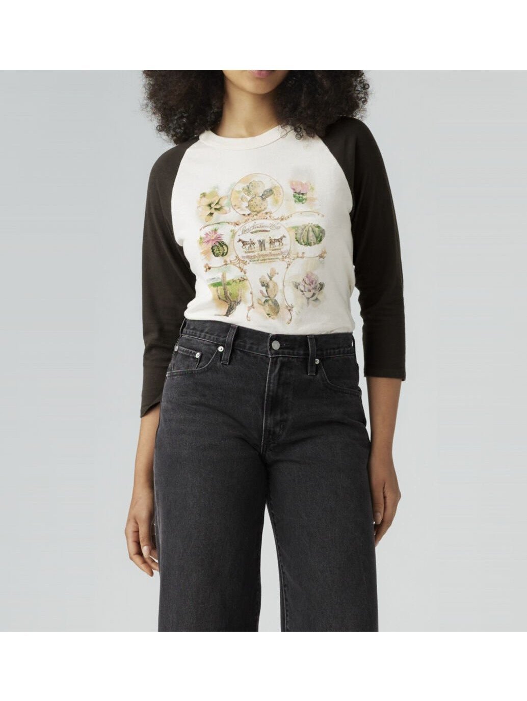 【リーバイス/Levis】のベースボールTシャツ ブラック CACTI EGRET 人気、トレンドファッション・服の通販 founy(ファニー) 　ファッション　Fashion　レディースファッション　WOMEN　トップス・カットソー　Tops/Tshirt　シャツ/ブラウス　Shirts/Blouses　ロング / Tシャツ　T-Shirts　クラシック　Classic　グラフィック　Graphic　人気　Popularity　 other-1|ID: prp329100004157438 ipo3291000000028664660