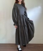 【ジュノア/JUNOAH】のバックリボンティアードワンピース チャコール|ID: prp329100004157879 ipo3291000000028675811