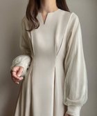 【ジュノア/JUNOAH】のFILLOU キーネックフレアワンピース 人気、トレンドファッション・服の通販 founy(ファニー) ファッション Fashion レディースファッション WOMEN ワンピース Dress チュール Tulle thumbnail アイボリー|ID: prp329100004157903 ipo3291000000028675983