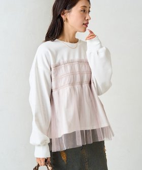 【フリークスストア/FREAK'S STORE】のチュール ギャザー 重ね スウェット【限定展開】 24AW 人気、トレンドファッション・服の通販 founy(ファニー) ファッション Fashion レディースファッション WOMEN トップス・カットソー Tops/Tshirt パーカ Sweats スウェット Sweat 2024年 2024 2024-2025秋冬・A/W Aw/Autumn/Winter/Fw/Fall/2024-2025 A/W・秋冬 Aw・Autumn/Winter・Fw・Fall-Winter S/S・春夏 Ss・Spring/Summer 冬 Winter ギャザー Gather スウェット Sweat チュール Tulle ドッキング Docking バランス Balance フェミニン Feminine ボトム Bottom ワイド Wide 夏 Summer 春 Spring |ID:prp329100004158095