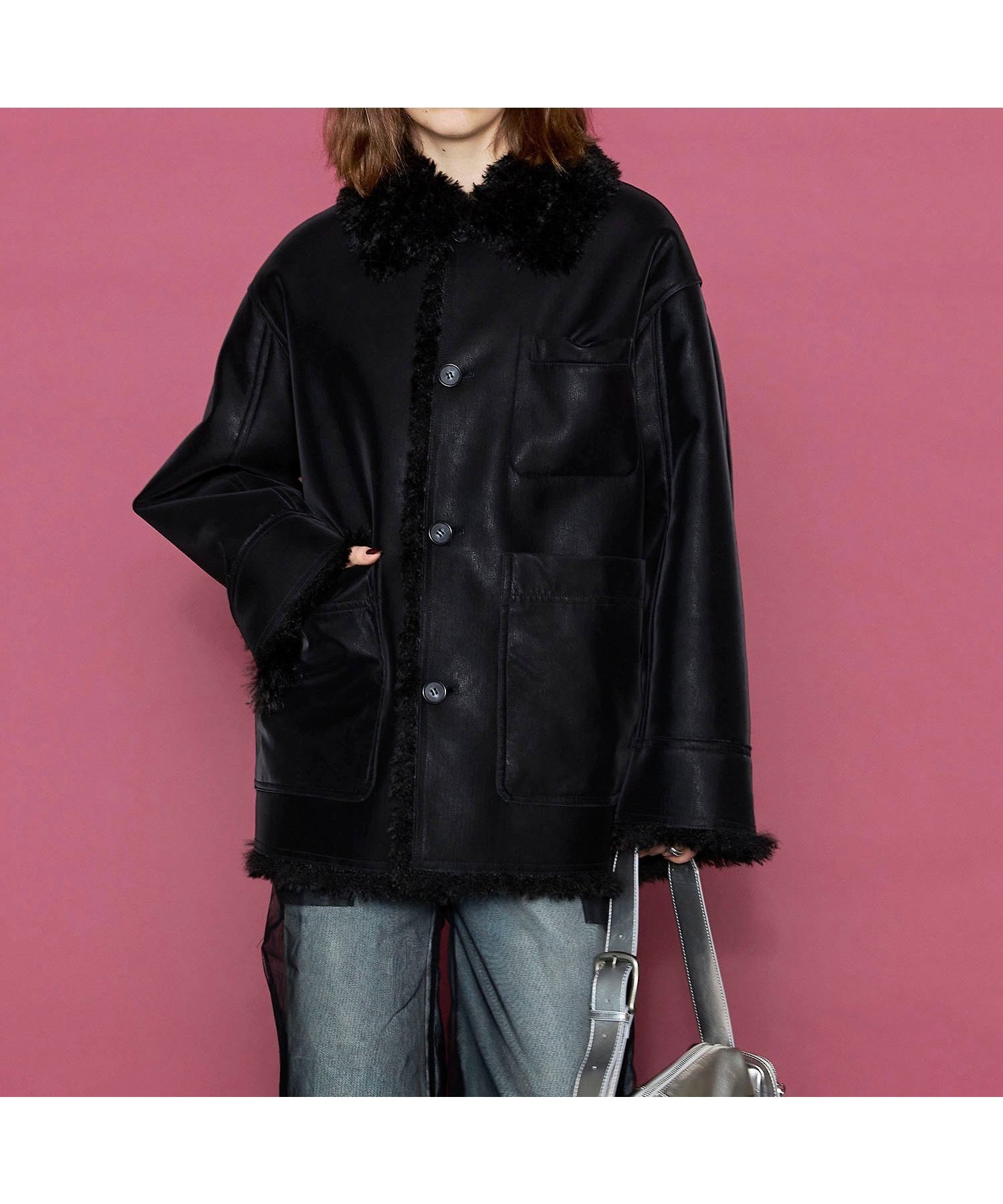 【メゾンスペシャル/MAISON SPECIAL】のReversible Vegan Leather Mouton Blouson 人気、トレンドファッション・服の通販 founy(ファニー) 　ファッション　Fashion　レディースファッション　WOMEN　アウター　Coat Outerwear　ブルゾン　Blouson/Jackets　ボンディング　Bonding　リバーシブル　Reversible　ヴィンテージ　Vintage　防寒　Cold Protection　 other-1|ID: prp329100004158911 ipo3291000000028694471