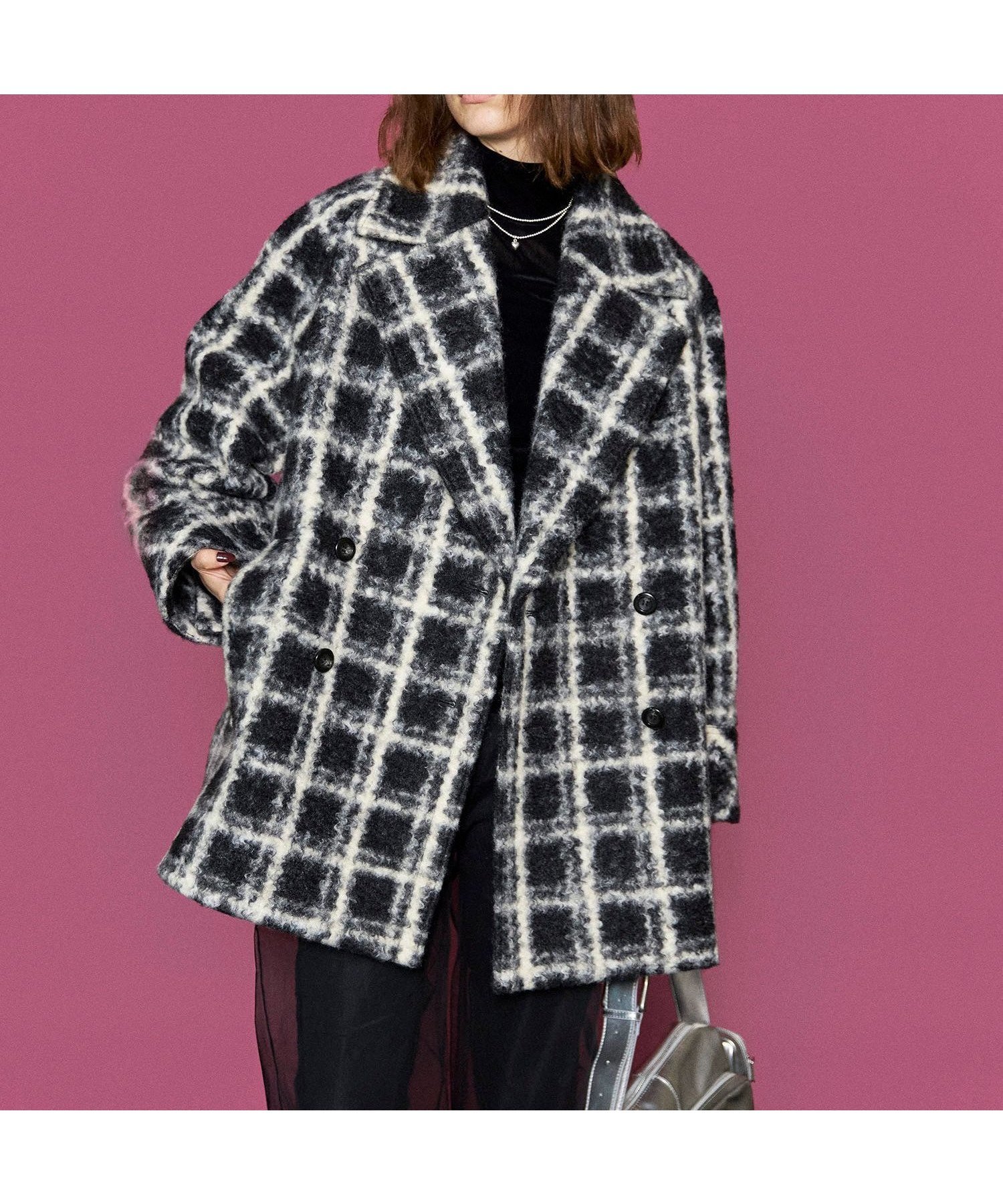 【メゾンスペシャル/MAISON SPECIAL】のCheckered Over Silhouette Middle Coat 人気、トレンドファッション・服の通販 founy(ファニー) 　ファッション　Fashion　レディースファッション　WOMEN　アウター　Coat Outerwear　コート　Coats　クラシック　Classic　チェック　Check　トレンド　Trend　ミドル　Middle　定番　Standard　 other-1|ID: prp329100004158932 ipo3291000000028694641