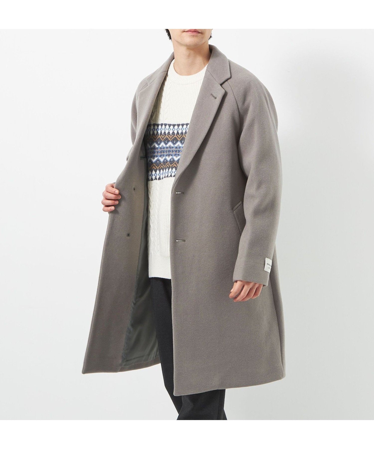 【その他のブランド/Other】のSENTDALE WOOL チェスターコート インテリア・キッズ・メンズ・レディースファッション・服の通販 founy(ファニー) 　ファッション　Fashion　メンズファッション　MEN　インナー　Inner　スポーツ　Sports　スリーブ　Sleeve　チェスターコート　Chester Coat　チェック　Check　メルトン　Melton　おすすめ　Recommend　LT.GRAY|ID: prp329100004159074 ipo3291000000028749614