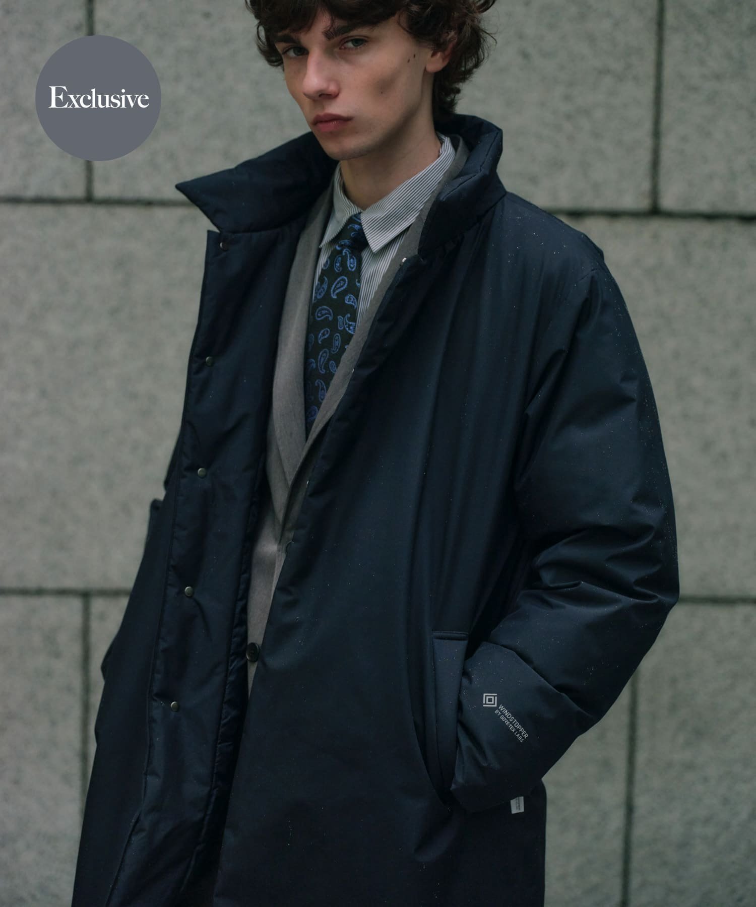 【アーバンリサーチ ロッソ/URBAN RESEARCH ROSSO / MEN】の『別注』+phenix WINDSTOPPER by GORE-TEX LABSスタンドダウンコート インテリア・キッズ・メンズ・レディースファッション・服の通販 founy(ファニー) 　ファッション　Fashion　メンズファッション　MEN　キルティング　Quilting　軽量　Lightweight　シンプル　Simple　ジャケット　Jacket　スタイリッシュ　Stylish　スタンド　Stand　ダウン　Down　ドット　Dot　パフォーマンス　Performance　ファブリック　Fabric　フラップ　Flap　フロント　Front　プリント　Print　ポケット　Pocket　別注　Special Order　ロング　Long　冬　Winter　A/W・秋冬　Aw・Autumn/Winter・Fw・Fall-Winter　2024年　2024　エレガント 上品　Elegant　2024-2025秋冬・A/W　Aw/Autumn/Winter/Fw/Fall/2024-2025　NAVY|ID: prp329100004159296 ipo3291000000029480630