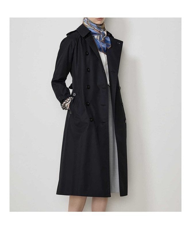 【アクアスキュータム/Aquascutum】のBASIC TRENCH COAT MAXI インテリア・キッズ・メンズ・レディースファッション・服の通販 founy(ファニー) 　ファッションモデル・俳優・女優　Models　女性　Women　松島花　Matsushima Hana　ファッション　Fashion　レディースファッション　WOMEN　アウター　Coat Outerwear　コート　Coats　トレンチコート　Trench Coats　クラシカル　Classical　軽量　Lightweight　シンプル　Simple　ダブル　Double　ツイル　Twill　トレンチ　Trench　定番　Standard　フラップ　Flap　ライナー　Liner　おすすめ　Recommend　エレガント 上品　Elegant　ネイビー|ID: prp329100004160090 ipo3291000000028711609