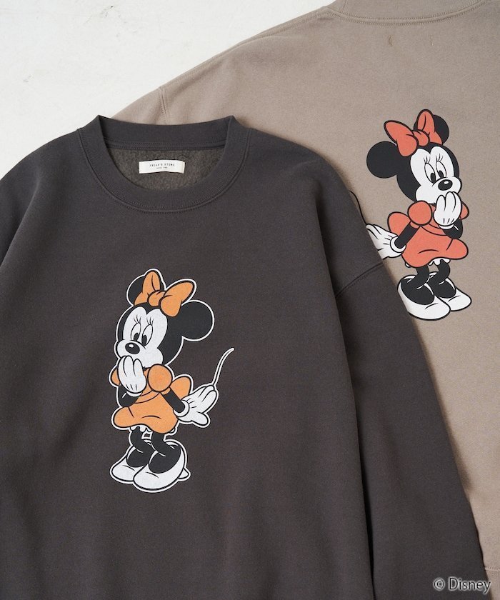 【フリークスストア/FREAK'S STORE】の別注/Minnie Mouse/ミニーマウス 前後 プリント vintage 加工 スウェット【限定展開】 24AW インテリア・キッズ・メンズ・レディースファッション・服の通販 founy(ファニー) 　ファッション　Fashion　レディースファッション　WOMEN　トップス・カットソー　Tops/Tshirt　パーカ　Sweats　スウェット　Sweat　2024年　2024　2024-2025秋冬・A/W　Aw/Autumn/Winter/Fw/Fall/2024-2025　A/W・秋冬　Aw・Autumn/Winter・Fw・Fall-Winter　冬　Winter　スウェット　Sweat　スペシャル　Special　ビッグ　Big　プリント　Print　ベーシック　Basic　ヴィンテージ　Vintage　別注　Special Order　スミクロ|ID: prp329100004160523 ipo3291000000028717376