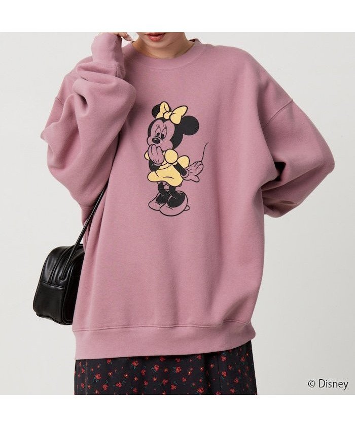 【フリークスストア/FREAK'S STORE】の別注/Minnie Mouse/ミニーマウス 前後 プリント vintage 加工 スウェット【限定展開】 24AW インテリア・キッズ・メンズ・レディースファッション・服の通販 founy(ファニー) 　ファッション　Fashion　レディースファッション　WOMEN　トップス・カットソー　Tops/Tshirt　パーカ　Sweats　スウェット　Sweat　2024年　2024　2024-2025秋冬・A/W　Aw/Autumn/Winter/Fw/Fall/2024-2025　A/W・秋冬　Aw・Autumn/Winter・Fw・Fall-Winter　冬　Winter　スウェット　Sweat　スペシャル　Special　ビッグ　Big　プリント　Print　ベーシック　Basic　ヴィンテージ　Vintage　別注　Special Order　ピンク|ID: prp329100004160523 ipo3291000000028717379