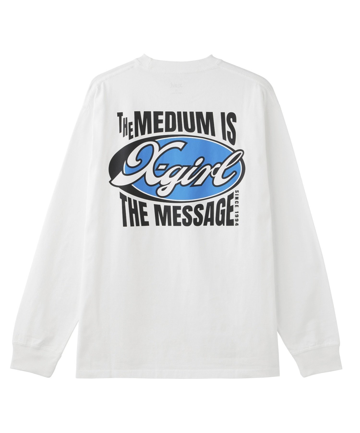 【エックスガール/X-girl】のOVAL AND MESSAGE LOGO L/S TEE インテリア・キッズ・メンズ・レディースファッション・服の通販 founy(ファニー) 　ファッション　Fashion　レディースファッション　WOMEN　A/W・秋冬　Aw・Autumn/Winter・Fw・Fall-Winter　おすすめ　Recommend　オーバル　Oval　グラフィック　Graphic　デニム　Denim　プリント　Print　ベーシック　Basic　ロング　Long　今季　This Season　定番　Standard　長袖　Long Sleeve　WHITE|ID: prp329100004160672 ipo3291000000028719784