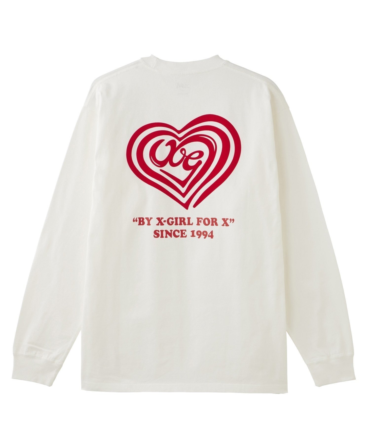 【エックスガール/X-girl】のSPIRAL HEART LOGO L/S TEE インテリア・キッズ・メンズ・レディースファッション・服の通販 founy(ファニー) 　ファッション　Fashion　レディースファッション　WOMEN　A/W・秋冬　Aw・Autumn/Winter・Fw・Fall-Winter　おすすめ　Recommend　キャップ　Cap　グラフィック　Graphic　プリント　Print　ベロア　Velor　ベーシック　Basic　ロング　Long　今季　This Season　定番　Standard　長袖　Long Sleeve　WHITE|ID: prp329100004160673 ipo3291000000028719789