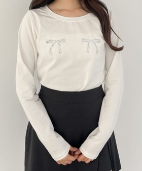 【ヘザー/Heather】のリボンレースロンTEE 人気、トレンドファッション・服の通販 founy(ファニー) ファッション Fashion レディースファッション WOMEN トップス・カットソー Tops/Tshirt ロング / Tシャツ T-Shirts おすすめ Recommend カットソー Cut And Sew フロント Front ベーシック Basic ボトム Bottom リボン Ribbon レース Race ロング Long 定番 Standard |ID:prp329100004160714