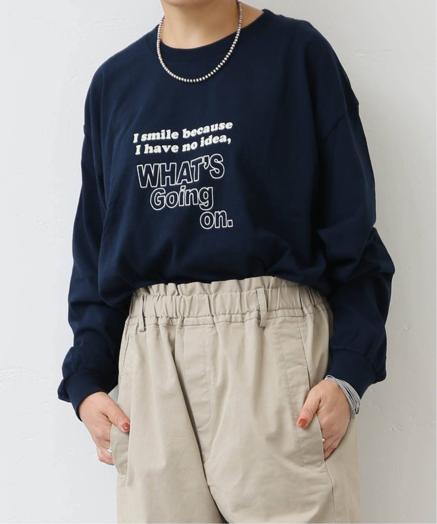 【その他のブランド/Other】のフロッキープリントロンT I smile 人気、トレンドファッション・服の通販 founy(ファニー) 　ファッション　Fashion　レディースファッション　WOMEN　トップス・カットソー　Tops/Tshirt　ロング / Tシャツ　T-Shirts　2024年　2024　2024-2025秋冬・A/W　Aw/Autumn/Winter/Fw/Fall/2024-2025　スリット　Slit　プリント　Print　 other-1|ID: prp329100004160761 ipo3291000000028720414