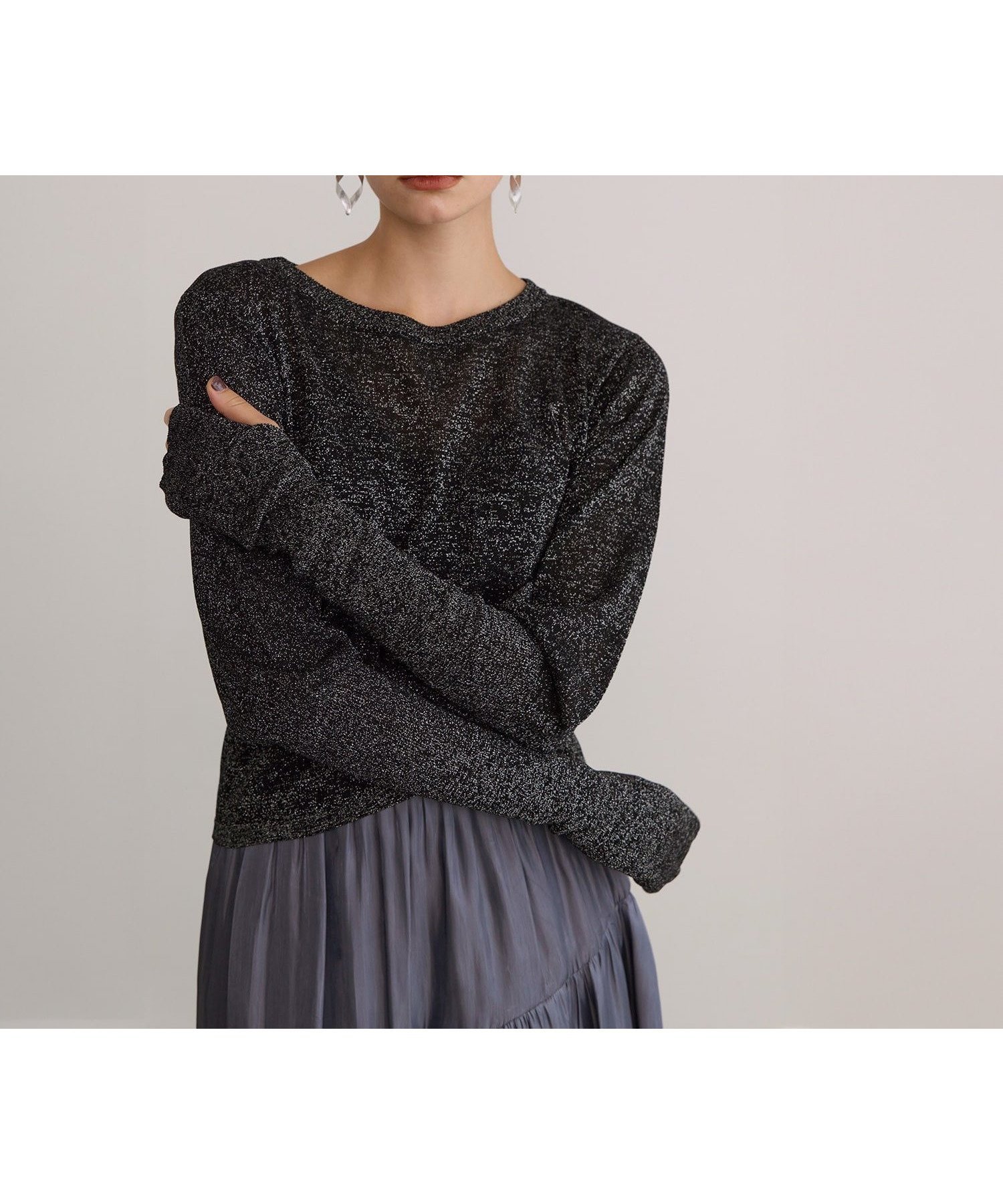 【ミエリインヴァリアント/MIELIINVARIANT】のGlitter Semi Sheer Knit P/O 人気、トレンドファッション・服の通販 founy(ファニー) 　ファッション　Fashion　レディースファッション　WOMEN　トップス・カットソー　Tops/Tshirt　ニット　Knit Tops　シンプル　Simple　 other-1|ID: prp329100004160833 ipo3291000000028721122