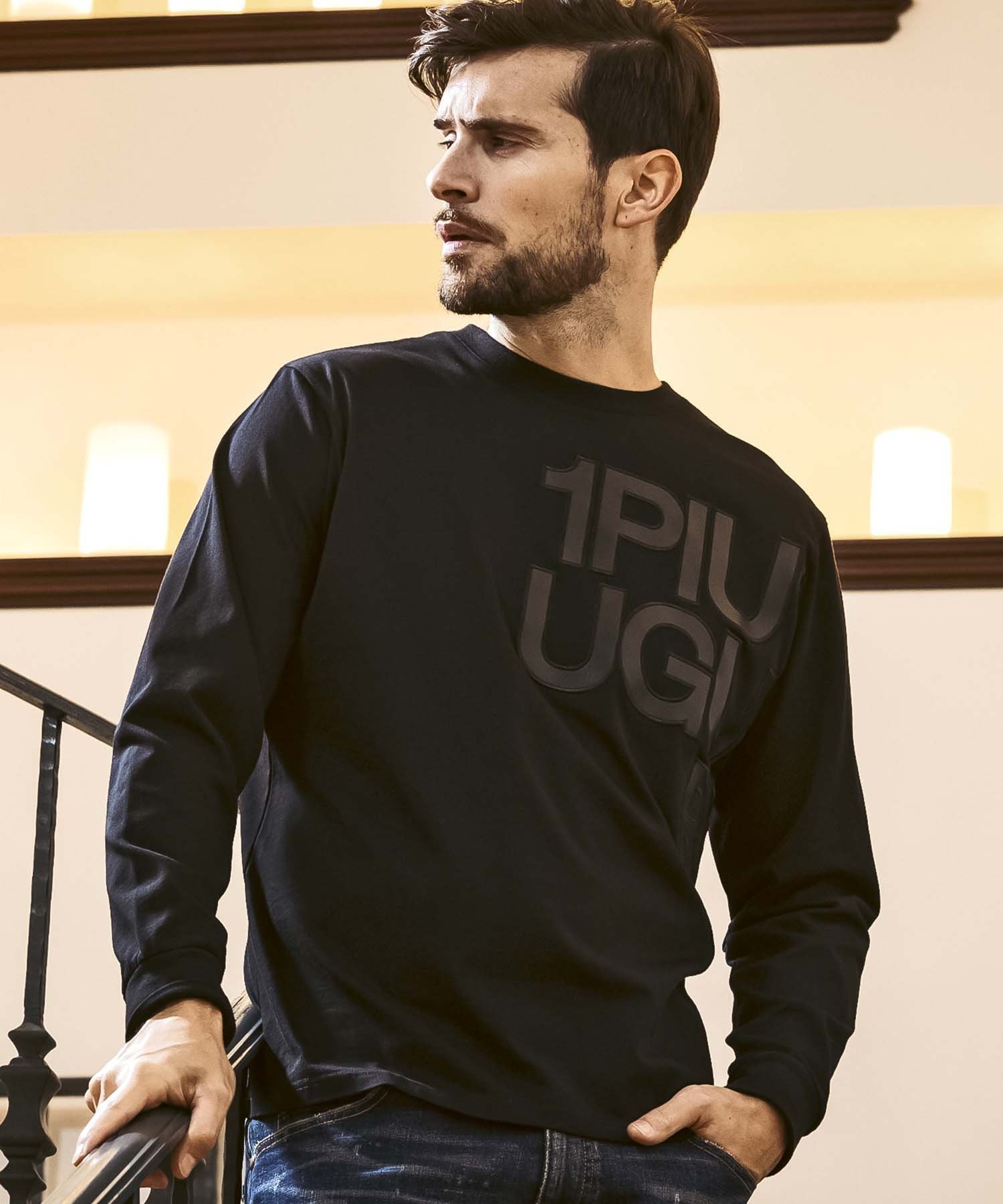 【シフォン/SHIFFON / MEN】の1PIU1UGUALE3 RELAX/UST-24082 カットオフロゴロングTシャツ 人気、トレンドファッション・服の通販 founy(ファニー) 　ファッション　Fashion　メンズファッション　MEN　インナー　Inner　シンプル　Simple　ジャケット　Jacket　スラックス　Slacks　ダメージ　Damage　デニム　Denim　フロント　Front　リラックス　Relax　ロング　Long　 other-1|ID: prp329100004161688 ipo3291000000028734755