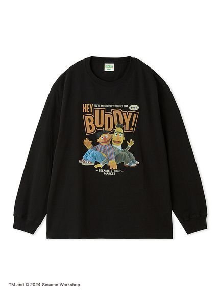 【その他のブランド/Other】の【UNISEX】フォトプリントロングTシャツ_BUDDY インテリア・キッズ・メンズ・レディースファッション・服の通販 founy(ファニー) 　ファッション　Fashion　レディースファッション　WOMEN　トップス・カットソー　Tops/Tshirt　シャツ/ブラウス　Shirts/Blouses　ロング / Tシャツ　T-Shirts　ユニセックス　Unisex　おすすめ　Recommend　キャラクター　Character　スリーブ　Sleeve　ロング　Long　BLK[009]|ID: prp329100004161822 ipo3291000000028735855