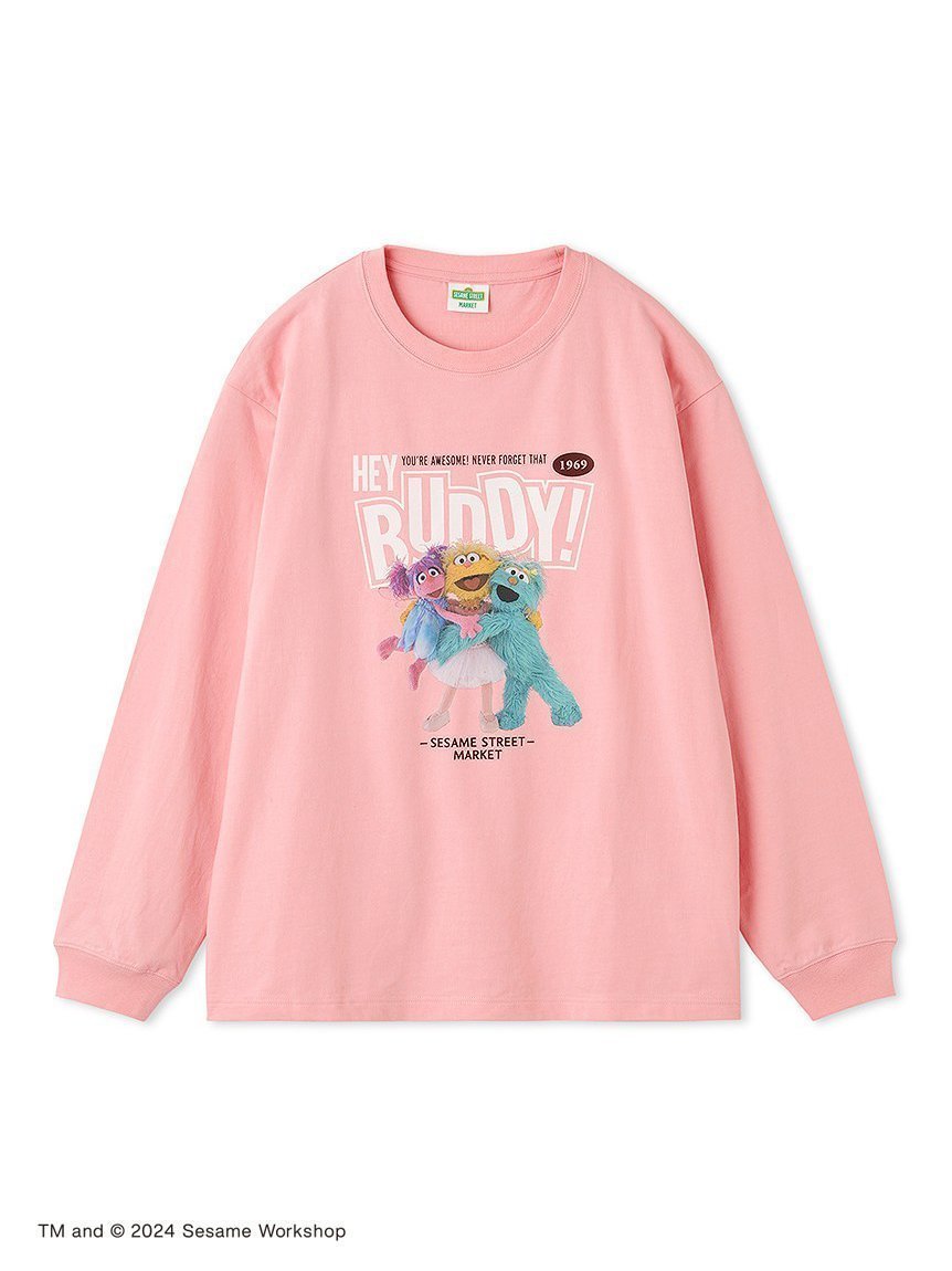 【その他のブランド/Other】の【UNISEX】フォトプリントロングTシャツ_BUDDY インテリア・キッズ・メンズ・レディースファッション・服の通販 founy(ファニー) 　ファッション　Fashion　レディースファッション　WOMEN　トップス・カットソー　Tops/Tshirt　シャツ/ブラウス　Shirts/Blouses　ロング / Tシャツ　T-Shirts　ユニセックス　Unisex　おすすめ　Recommend　キャラクター　Character　スリーブ　Sleeve　ロング　Long　PNK[066]|ID: prp329100004161822 ipo3291000000028735856