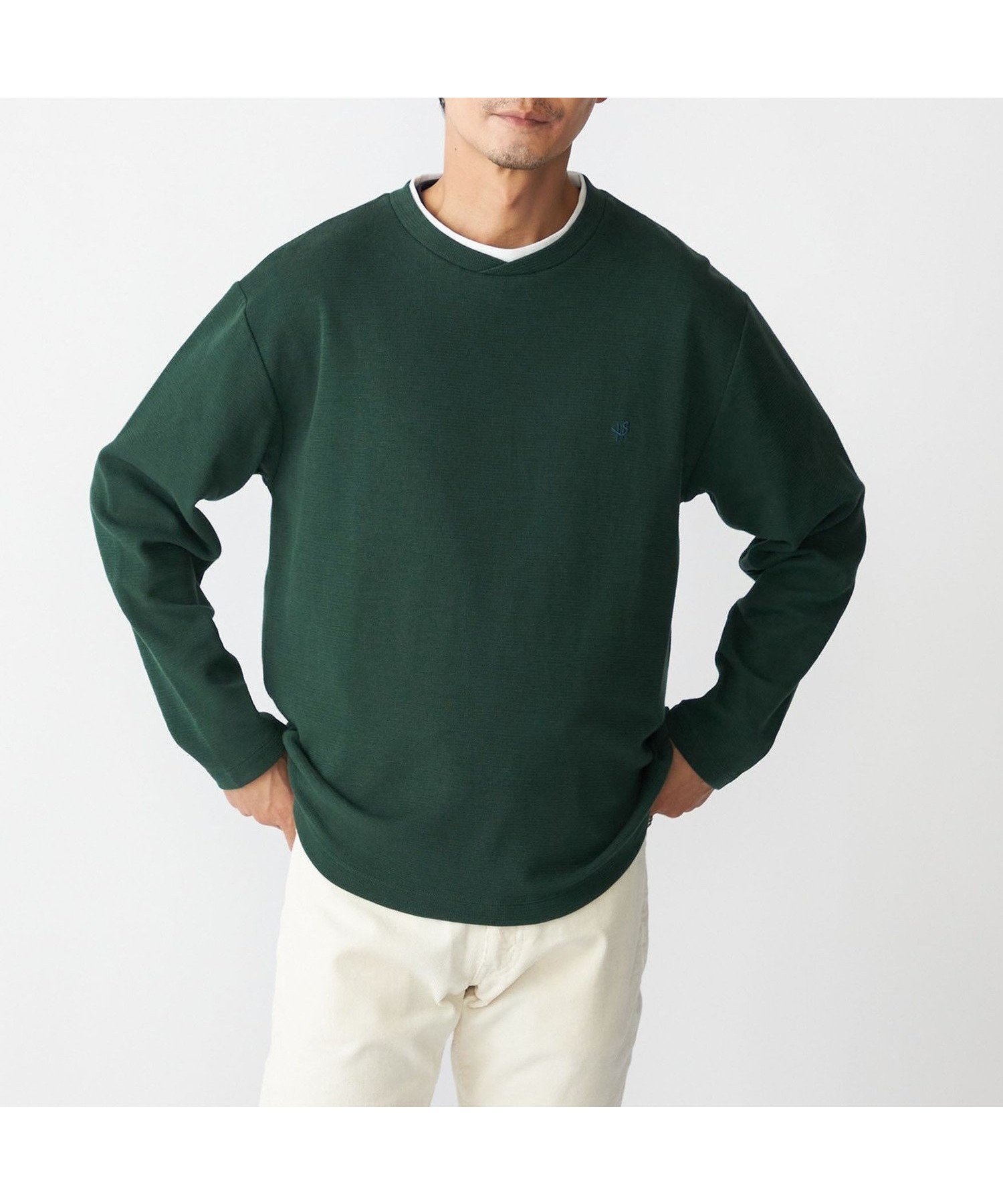 【シップス/SHIPS / MEN】の【WEB限定】SHIPS ワンポイントロゴ ミラノリブ フェイクレイヤード ロングスリーブTシャツ 24AW インテリア・キッズ・メンズ・レディースファッション・服の通販 founy(ファニー) 　ファッション　Fashion　メンズファッション　MEN　インナー　Inner　スリーブ　Sleeve　ミラノリブ　Milan Ribs　リラックス　Relax　ロング　Long　ワンポイント　One Point　2024年　2024　2024-2025秋冬・A/W　Aw/Autumn/Winter/Fw/Fall/2024-2025　グリーン|ID: prp329100004162012 ipo3291000000028737470