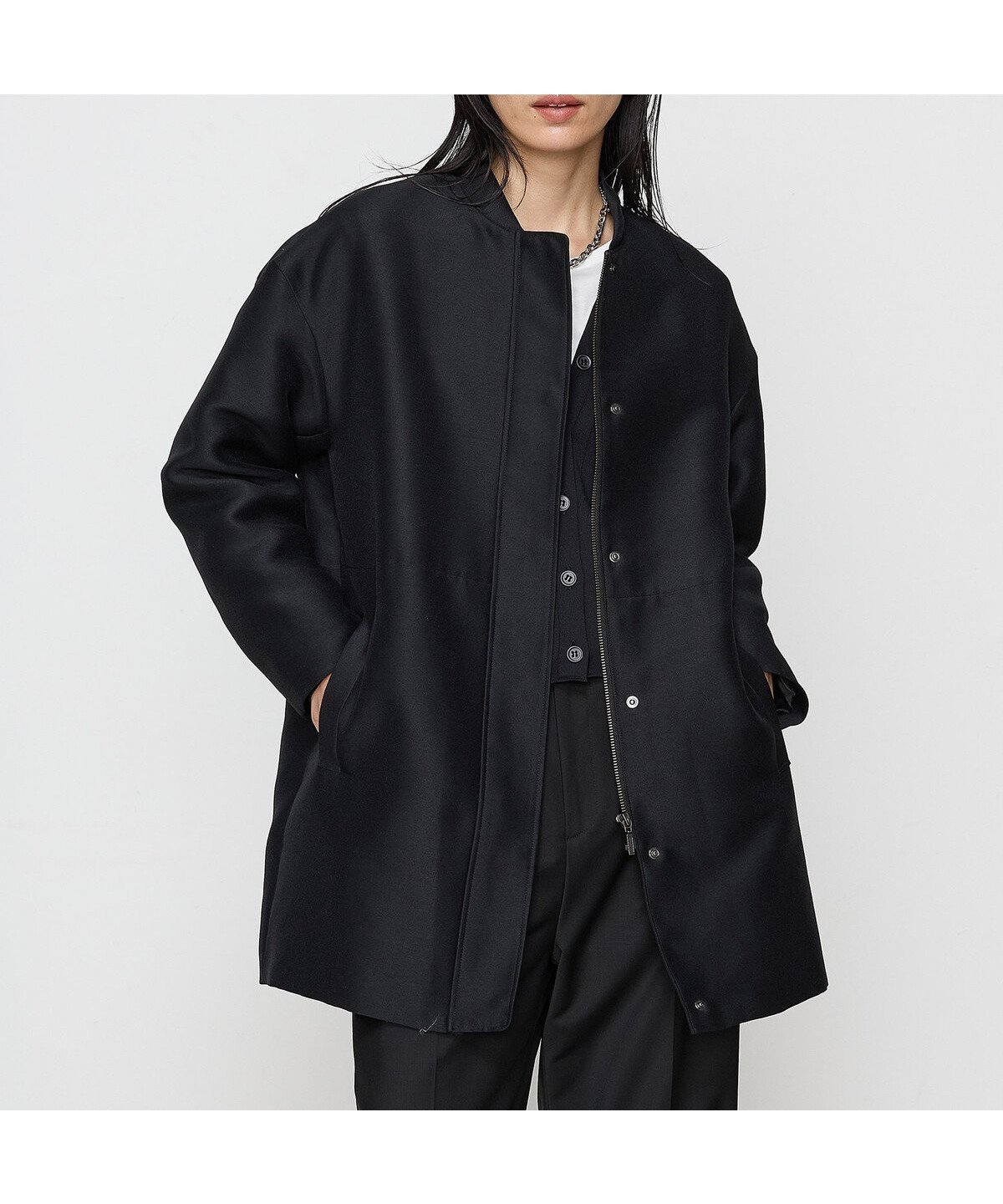 【コムサ/COMME CA】のシルエット平二重 ブルゾンコート 人気、トレンドファッション・服の通販 founy(ファニー) 　ファッション　Fashion　レディースファッション　WOMEN　アウター　Coat Outerwear　コート　Coats　ブルゾン　Blouson/Jackets　軽量　Lightweight　シンプル　Simple　パターン　Pattern　フォルム　Form　ブルゾン　Blouson　楽ちん　Easy　 other-1|ID: prp329100004162016 ipo3291000000028737497