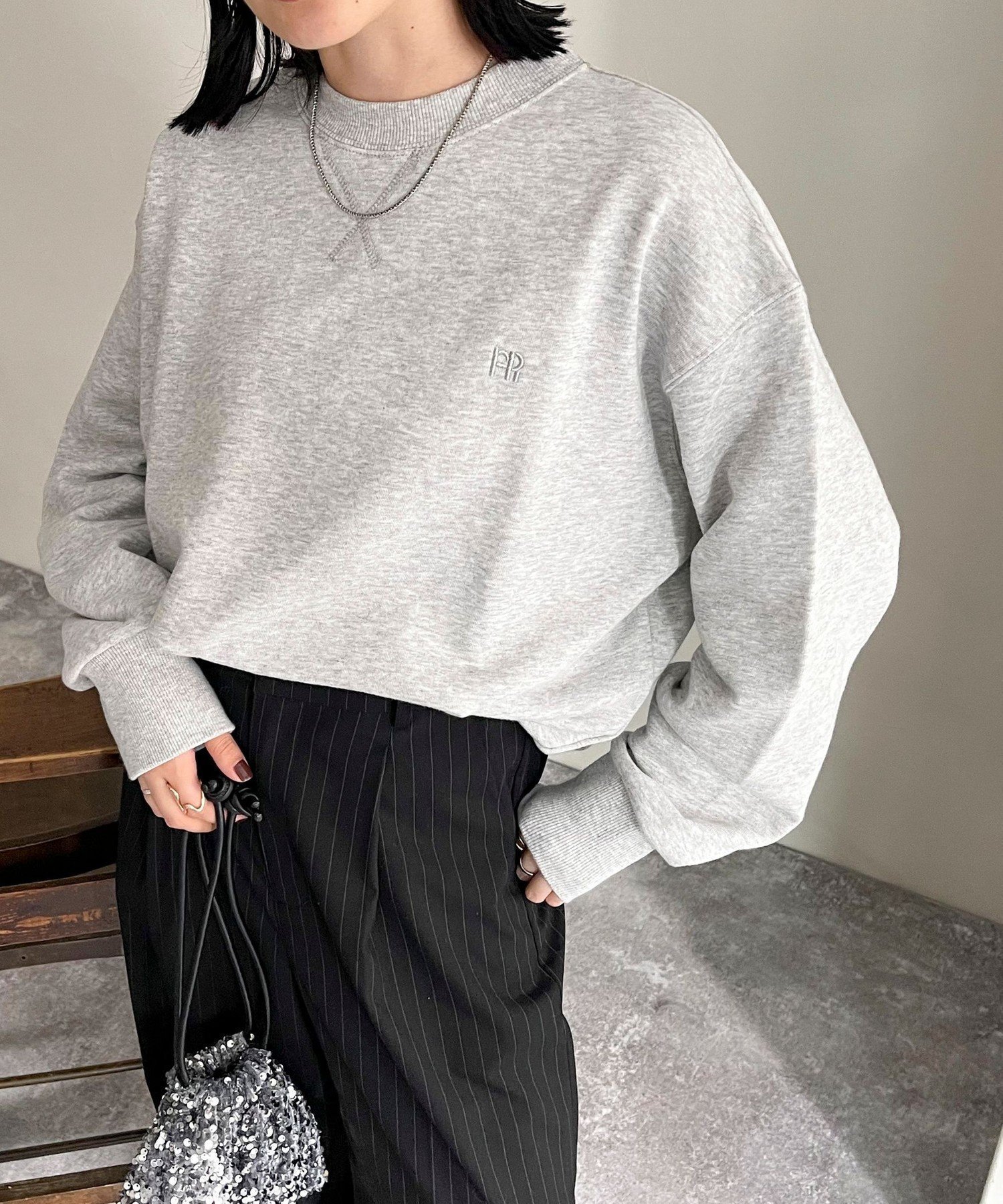 【その他のブランド/Other】のFR刺繍裏毛スウェット 人気、トレンドファッション・服の通販 founy(ファニー) 　ファッション　Fashion　レディースファッション　WOMEN　トップス・カットソー　Tops/Tshirt　パーカ　Sweats　スウェット　Sweat　2024年　2024　2024-2025秋冬・A/W　Aw/Autumn/Winter/Fw/Fall/2024-2025　A/W・秋冬　Aw・Autumn/Winter・Fw・Fall-Winter　おすすめ　Recommend　ショルダー　Shoulder　シンプル　Simple　スウェット　Sweat　ドロップ　Drop　ボトム　Bottom　ワイド　Wide　定番　Standard　 other-1|ID: prp329100004162188 ipo3291000000028738786