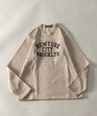 【ナイラス/Nylaus】のニットフリース ロゴプリント 裏起毛 長袖Tシャツ 人気、トレンドファッション・服の通販 founy(ファニー) ファッション Fashion レディースファッション WOMEN トップス・カットソー Tops/Tshirt ニット Knit Tops シャツ/ブラウス Shirts/Blouses ロング / Tシャツ T-Shirts シンプル Simple スリム Slim パジャマ Pajamas フロント Front プリント Print ロング Long 長袖 Long Sleeve thumbnail B-MIX-BEIGE|ID: prp329100004162311 ipo3291000000028741128