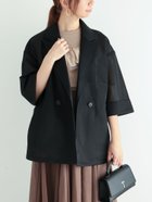 【テチチ/Te chichi】のシアーダンボールジャケット 人気、トレンドファッション・服の通販 founy(ファニー) ファッション Fashion レディースファッション WOMEN アウター Coat Outerwear ジャケット Jackets シアー Sheer ジャケット Jacket ダブル Double トレンド Trend フォルム Form thumbnail ブラック|ID: prp329100004163112 ipo3291000000028755059