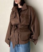 【ドゥ アルシーヴ/Doux archives】のスタンドミリタリージャケット 人気、トレンドファッション・服の通販 founy(ファニー) ファッション Fashion レディースファッション WOMEN アウター Coat Outerwear ジャケット Jackets クラシカル Classical ジャケット Jacket スタンド Stand トレンチ Trench フロント Front ポケット Pocket ミリタリー Military リボン Ribbon ワイド Wide thumbnail BROWN|ID: prp329100004163114 ipo3291000000028755069