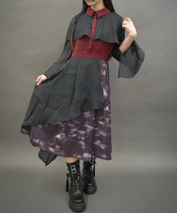 【アクシーズファム/axes femme】のダークロマンスバイカラーワンピース インテリア・キッズ・メンズ・レディースファッション・服の通販 founy(ファニー) https://founy.com/ ファッション Fashion レディースファッション WOMEN ワンピース Dress おすすめ Recommend アクセサリー Accessories インナー Inner シアー Sheer プリント Print 無地 Plain Color |ID: prp329100004163154 ipo3291000000028755298