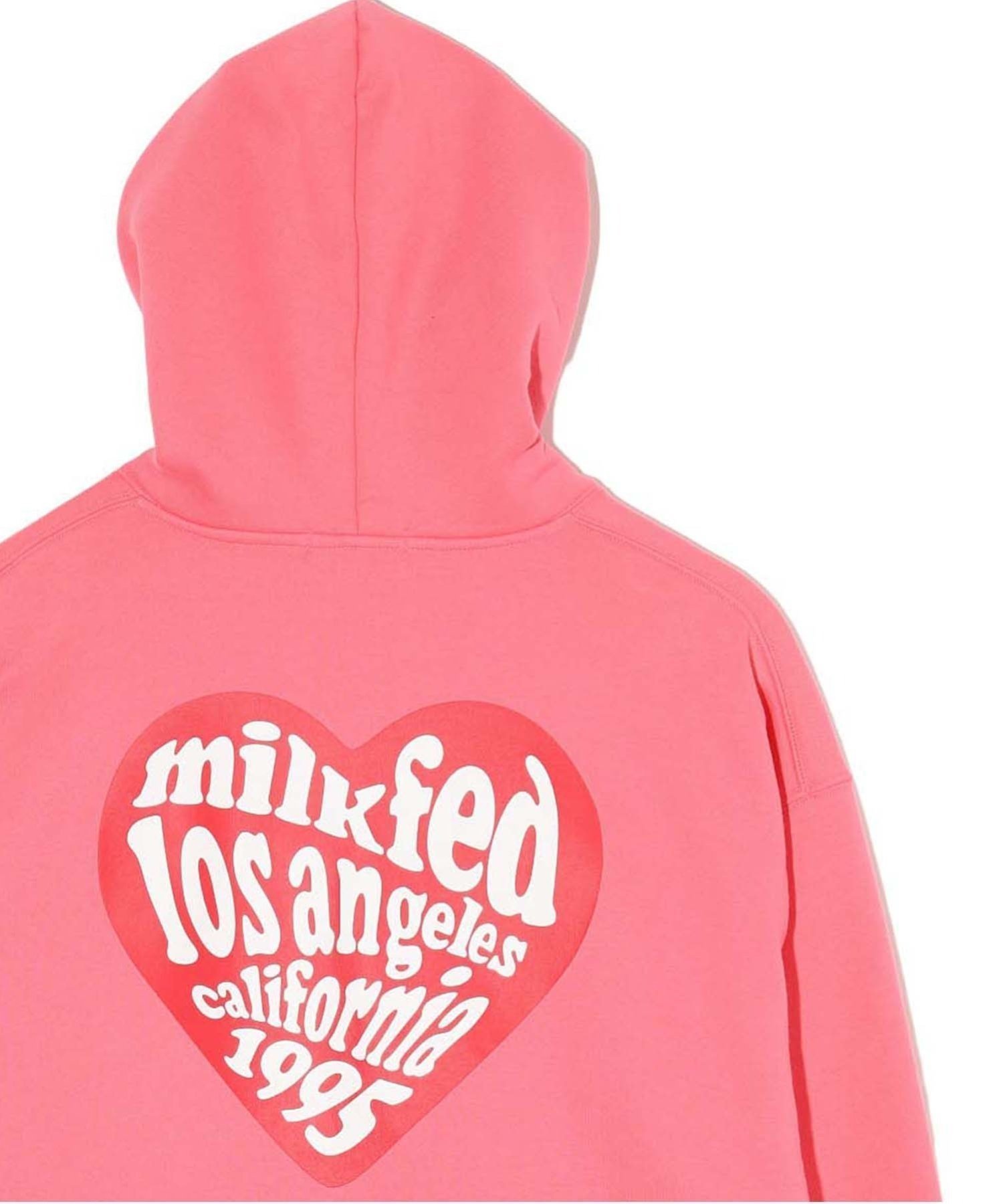 【ミルクフェド/MILKFED.】のLOGO IN HEART SWEAT HOODIE インテリア・キッズ・メンズ・レディースファッション・服の通販 founy(ファニー) 　ファッション　Fashion　レディースファッション　WOMEN　トップス・カットソー　Tops/Tshirt　パーカ　Sweats　スウェット　Sweat　グラフィック　Graphic　トレンド　Trend　プリント　Print　定番　Standard　PINK|ID: prp329100004163253 ipo3291000000028755812