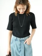 【テチチ/Te chichi】の配色5分袖リブニット 人気、トレンドファッション・服の通販 founy(ファニー) ファッション Fashion レディースファッション WOMEN トップス・カットソー Tops/Tshirt ニット Knit Tops シンプル Simple フィット Fit ラウンド Round リブニット Rib Knit thumbnail ブラック|ID: prp329100004163318 ipo3291000000028849255