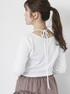 【エヘカソポ/ehka sopo】のバックリボンカットソー 人気、トレンドファッション・服の通販 founy(ファニー) ファッション Fashion レディースファッション WOMEN トップス・カットソー Tops/Tshirt カットソー Cut and Sewn カットソー Cut And Sew シンプル Simple リボン Ribbon thumbnail オフホワイト|ID: prp329100004163579 ipo3291000000028810308