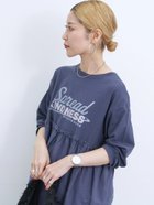 【サマンサモスモス/Samansa Mos2】の布帛切替ロンT 人気、トレンドファッション・服の通販 founy(ファニー) ファッション Fashion レディースファッション WOMEN トップス・カットソー Tops/Tshirt ロング / Tシャツ T-Shirts スリーブ Sleeve デニム Denim プリント Print ペプラム Peplum ロング Long 切替 Switching 定番 Standard thumbnail ネイビー|ID: prp329100004163584 ipo3291000000028948913