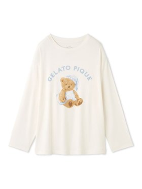 【ジェラート ピケ/gelato pique】のGOOD NIGHT BEAR柄ワンポイントロンT 人気、トレンドファッション・服の通販 founy(ファニー) ファッション Fashion レディースファッション WOMEN トップス・カットソー Tops/Tshirt ロング / Tシャツ T-Shirts リラックス Relax ロング Long ワンポイント One Point 秋 Autumn/Fall |ID:prp329100004163723