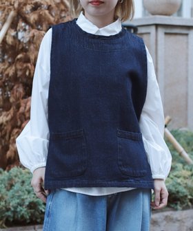 【ドミンゴ/DOMINGO】の綾織りデニム ポッシュブトンジレ 人気、トレンドファッション・服の通販 founy(ファニー) ファッション Fashion レディースファッション WOMEN アウター Coat Outerwear トップス・カットソー Tops/Tshirt ベスト/ジレ Gilets/Vests ギャザー Gather セットアップ Set Up デニム Denim 人気 Popularity フロント Front ベスト Vest ポケット Pocket |ID:prp329100004163803