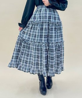 【アクシーズファム/axes femme】のチェック柄ティアードスカート 人気、トレンドファッション・服の通販 founy(ファニー) ファッション Fashion レディースファッション WOMEN スカート Skirt ティアードスカート Tiered Skirts おすすめ Recommend ギャザー Gather スウェット Sweat ダウン Down チェック Check ティアード Tiered ティアードスカート Tiered Skirt フリル Frills リボン Ribbon ルーズ Loose ロング Long 冬 Winter |ID:prp329100004164032