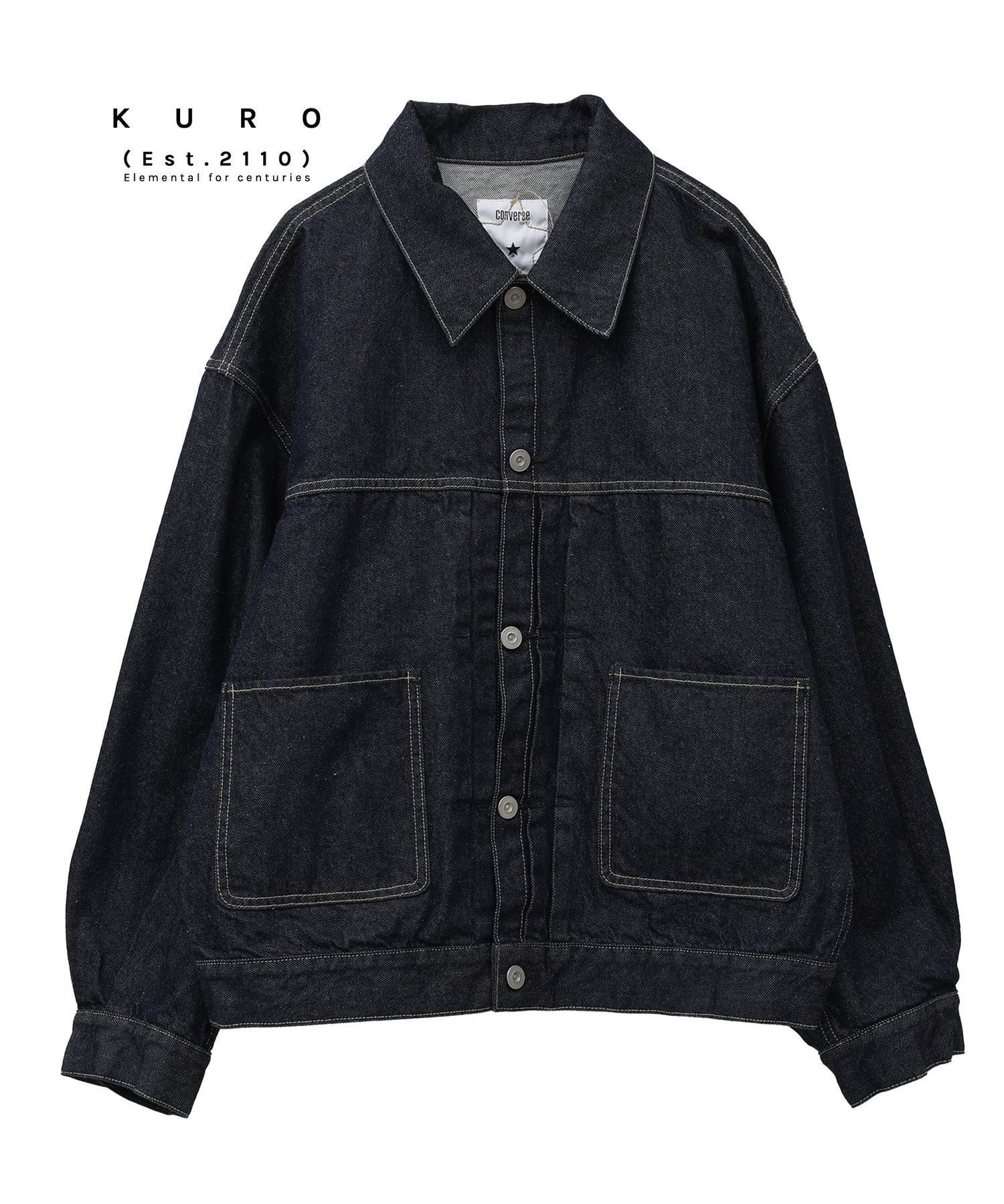 【コンバーストウキョウ/CONVERSE TOKYO】の【KURO】DENIM JACKET INDIGO 人気、トレンドファッション・服の通販 founy(ファニー) 　ファッション　Fashion　レディースファッション　WOMEN　アウター　Coat Outerwear　ジャケット　Jackets　ジャケット　Jacket　デニム　Denim　バランス　Balance　ボックス　Box　ポケット　Pocket　ワイド　Wide　人気　Popularity　別注　Special Order　定番　Standard　日本製　Made In Japan　 other-1|ID: prp329100004164332 ipo3291000000028771492