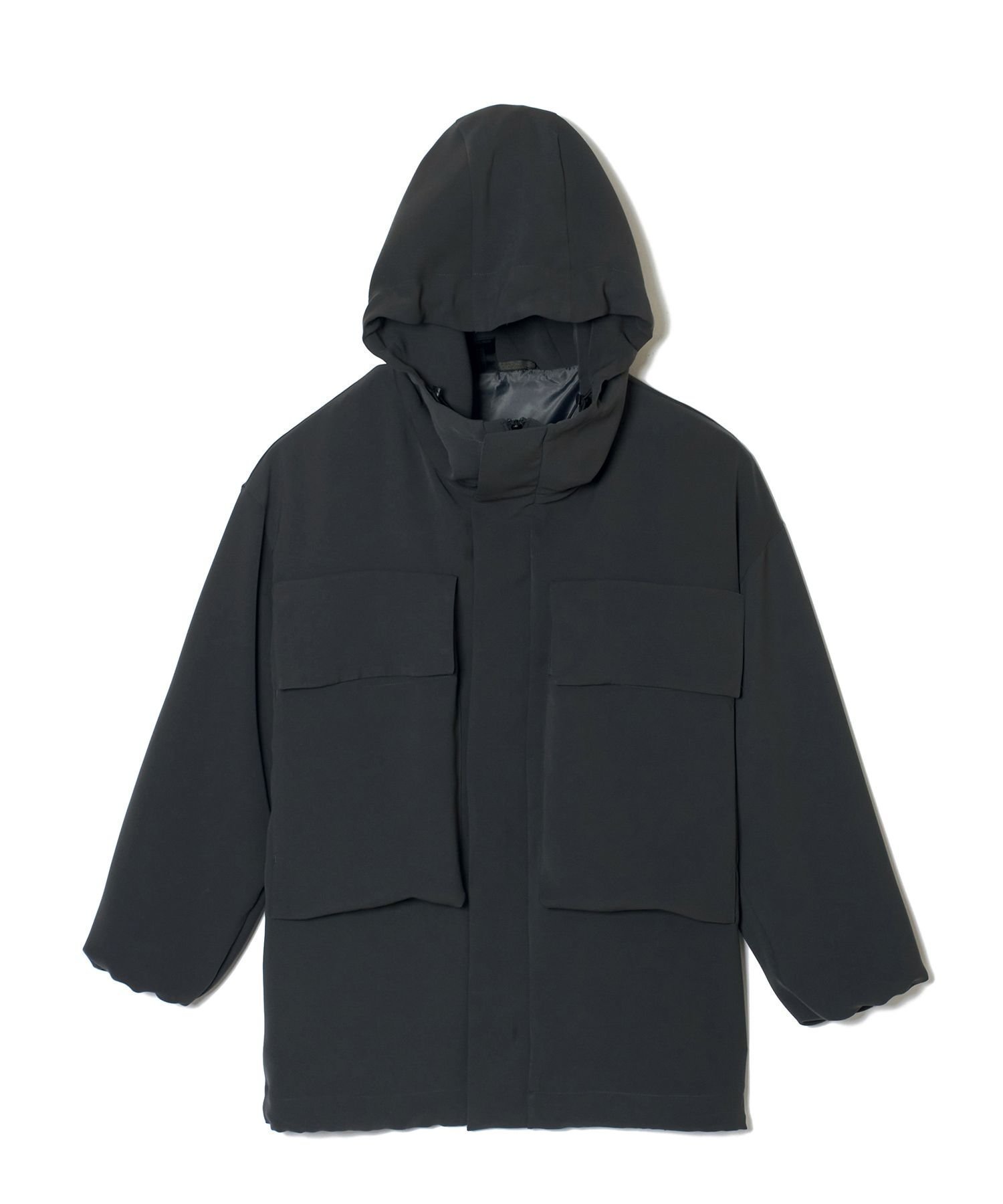 【エヌハリウッド/N.HOOLYWOOD】のHOODED COAT インテリア・キッズ・メンズ・レディースファッション・服の通販 founy(ファニー) 　ファッション　Fashion　レディースファッション　WOMEN　アウター　Coat Outerwear　コート　Coats　コレクション　Collection　今季　This Season　ストライプ　Stripe　スピンドル　Spindle　ダブル　Double　チェック　Check　テクスチャー　Texture　パターン　Pattern　フォルム　Form　フロント　Front　ボックス　Box　ポケット　Pocket　モチーフ　Motif　リメイク　Remake　CHARCOAL|ID: prp329100004164411 ipo3291000000028772129