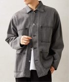 【ジャーナルスタンダード レリューム/JOURNAL STANDARD relume / MEN】のRelume Jeans ウォバッシュストライプ ワイドカバーオール 人気、トレンドファッション・服の通販 founy(ファニー) ファッション Fashion メンズファッション MEN ジャケット Jacket ストライプ Stripe デニム Denim ドット Dot フロント Front プリント Print ポケット Pocket ワイド Wide ワーク Work thumbnail ブラック|ID: prp329100004164427 ipo3291000000028772194