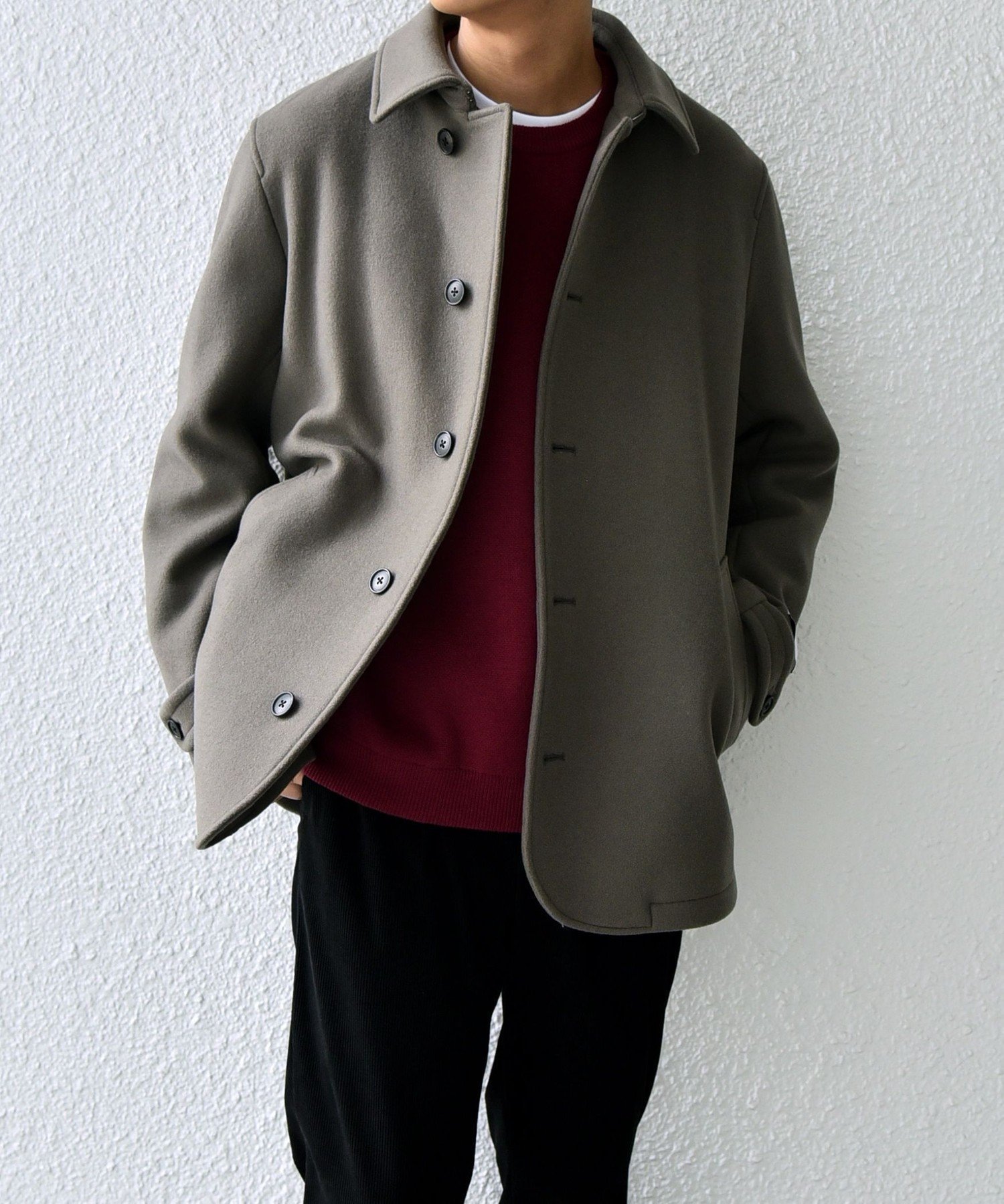 【シップス/SHIPS / MEN】のSHIPS any PURE WOOL MELTON シングル Pコート インテリア・キッズ・メンズ・レディースファッション・服の通販 founy(ファニー) 　ファッション　Fashion　メンズファッション　MEN　シンプル　Simple　ジャケット　Jacket　フィット　Fit　フレンチ　French　メルトン　Melton　メンズ　Mens　冬　Winter　ビジネス 仕事 通勤　Business　グレー|ID: prp329100004165352 ipo3291000000029516146