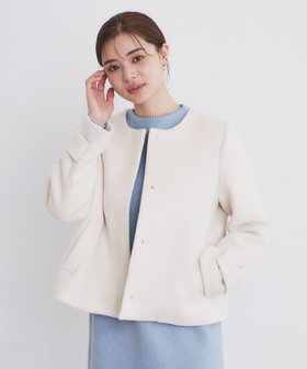 【インデックス/INDEX】のウール混ノーカラーショートコート 人気、トレンドファッション・服の通販 founy(ファニー) ファッション Fashion レディースファッション WOMEN アウター Coat Outerwear コート Coats カシミヤ Cashmere ミックス Mix |ID:prp329100004165446