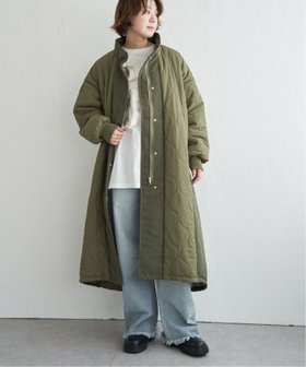 【ノッチ/notch】のキルト切替スタンドロングコート 人気、トレンドファッション・服の通販 founy(ファニー) ファッション Fashion レディースファッション WOMEN アウター Coat Outerwear コート Coats インナー Inner キルト Quilt ショルダー Shoulder デニム Denim トレーナー Trainer ドロップ Drop ロング Long ワイド Wide 切替 Switching |ID:prp329100004165496