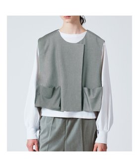 【マーコート/MARcourt】のmizuiro ind クルーネックショートベスト 人気、トレンドファッション・服の通販 founy(ファニー) ファッション Fashion レディースファッション WOMEN アウター Coat Outerwear トップス・カットソー Tops/Tshirt ベスト/ジレ Gilets/Vests セットアップ Set Up ノースリーブ No Sleeve フロント Front ベスト Vest ベーシック Basic ポケット Pocket エレガント 上品 Elegant 無地 Plain Color |ID:prp329100004165688