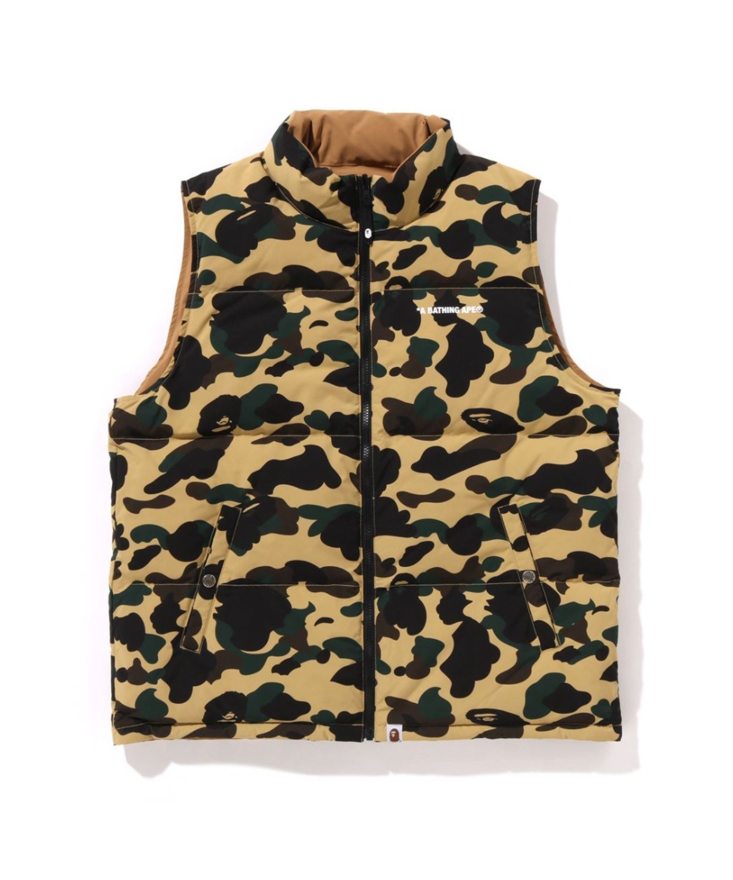 【その他のブランド/Other】の1ST CAMO REVERSIBLE DOWN VEST インテリア・キッズ・メンズ・レディースファッション・服の通販 founy(ファニー) 　ファッション　Fashion　メンズファッション　MEN　スピンドル　Spindle　ダウン　Down　ベスト　Vest　ポケット　Pocket　リバーシブル　Reversible　ワンポイント　One Point　YELLOW|ID: prp329100004166495 ipo3291000000028805371