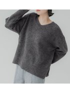 【コカ/COCA】のヤック風フワフワVネックプルオーバーニット Charcoal|ID: prp329100004166800 ipo3291000000029138390