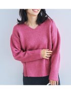 【コカ/COCA】のヤック風フワフワVネックプルオーバーニット Dk.Pink|ID: prp329100004166800 ipo3291000000029138392