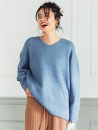 【コカ/COCA】のヤック風フワフワVネックプルオーバーニット Blue|ID: prp329100004166800 ipo3291000000029138394