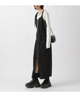 【ページボーイ/PAGEBOY】のフロントZIPコーデュロイワンピース 人気、トレンドファッション・服の通販 founy(ファニー) ファッション Fashion レディースファッション WOMEN ワンピース Dress インナー Inner コーデュロイ Corduroy シャーリング Shirring スリット Slit フロント Front |ID:prp329100004167070